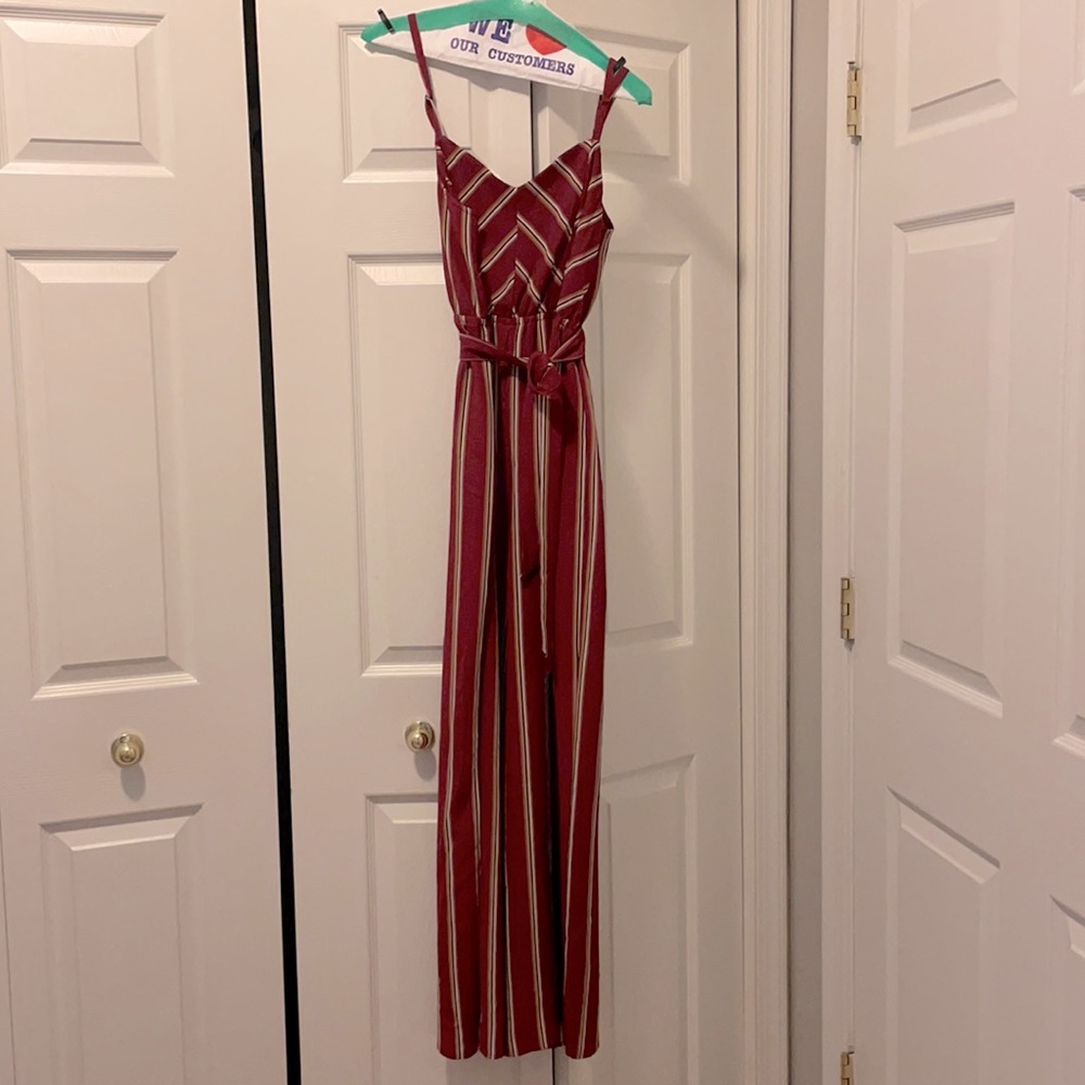 Red stripped jumpsuit